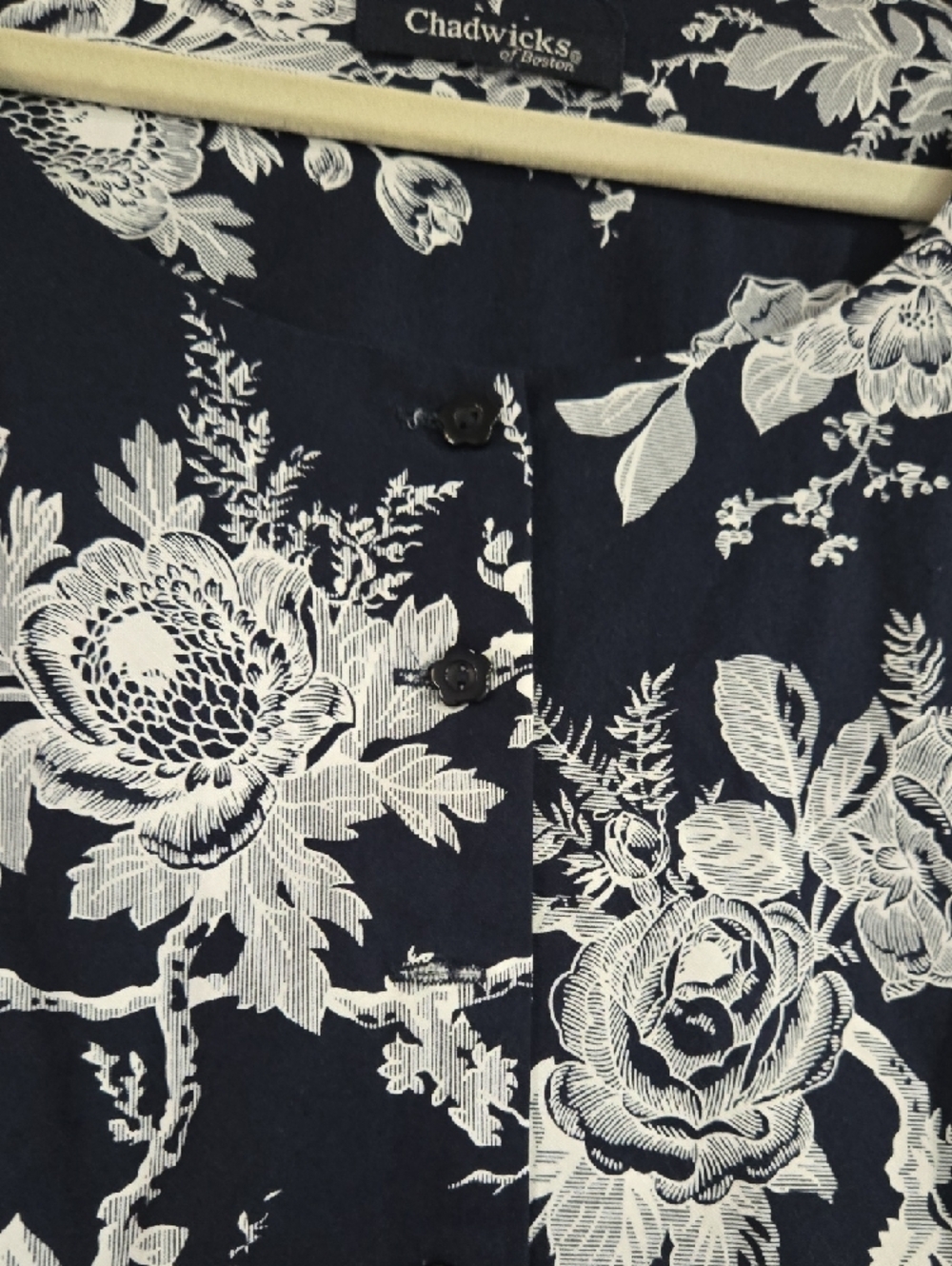 Chadwicks Navy and White Floral Sleeveless Midi Dress - Picture 4 of 6
